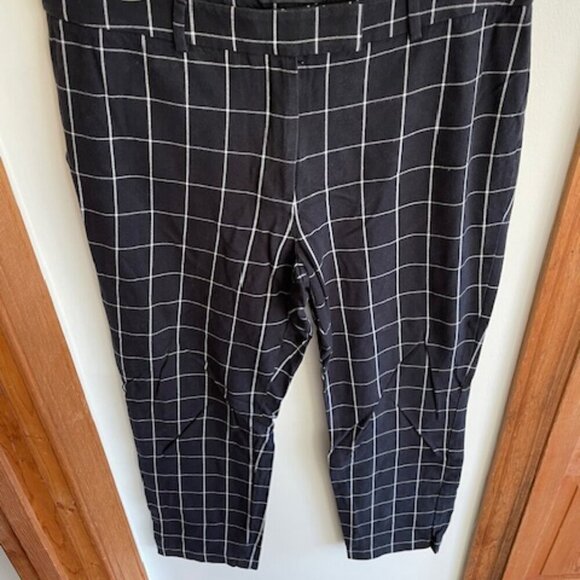 TALBOTS High Waist Straight Leg Black White Windowpane Pants Trousers 12P - Picture 5 of 13